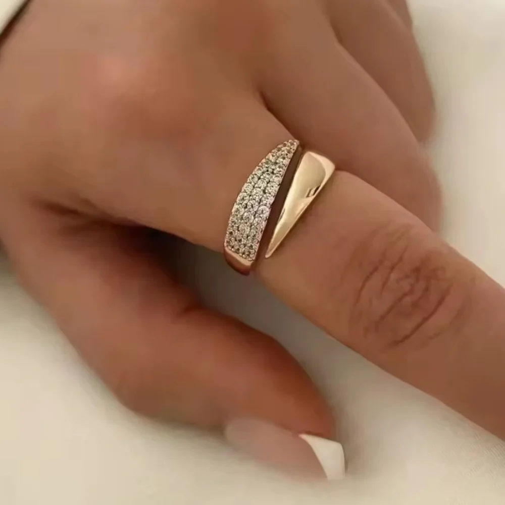 18k Gold Plated Elegant And Natural Stone Ring New One Size